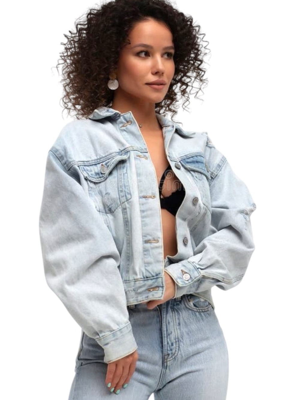 20 Again (Vietnam) Light Wash Trucker Denim Jean Jacket (XS/S)